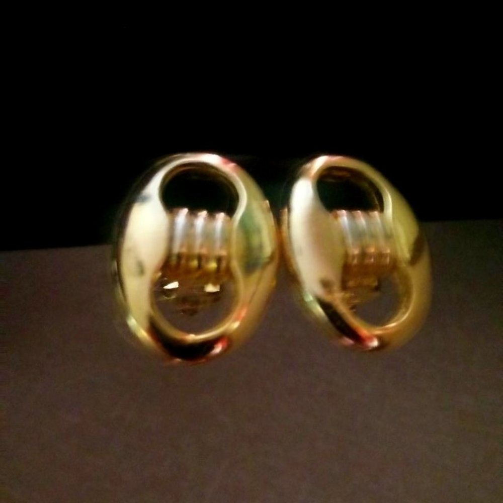 SIGNED PAULO GUCCI Vintage Modernist Earrings in Anchor or Mariner Chain Design